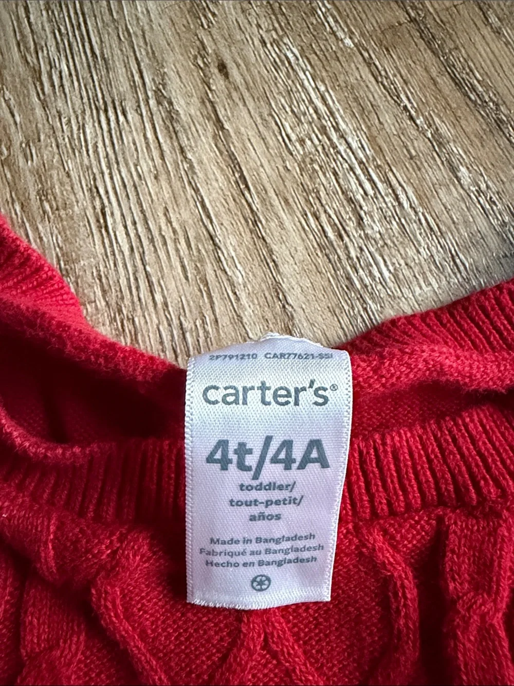 Carter's Red Cable-Knit Long Sleeve Dress for Girls